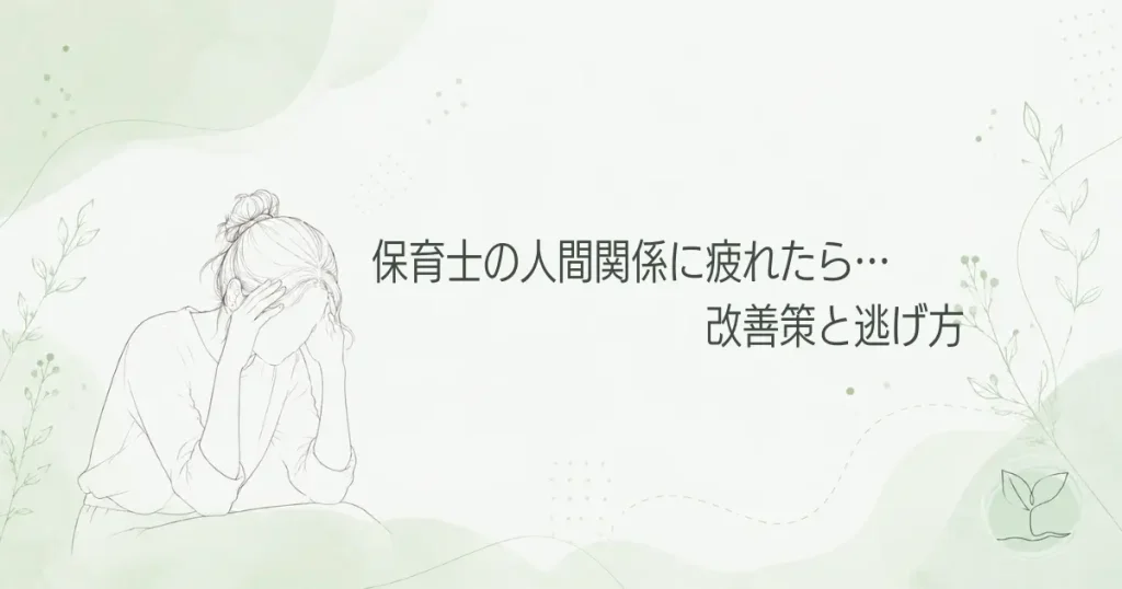 保育士の人間関係に疲れたら読む記事。改善策と逃げ方のアイキャッチ画像